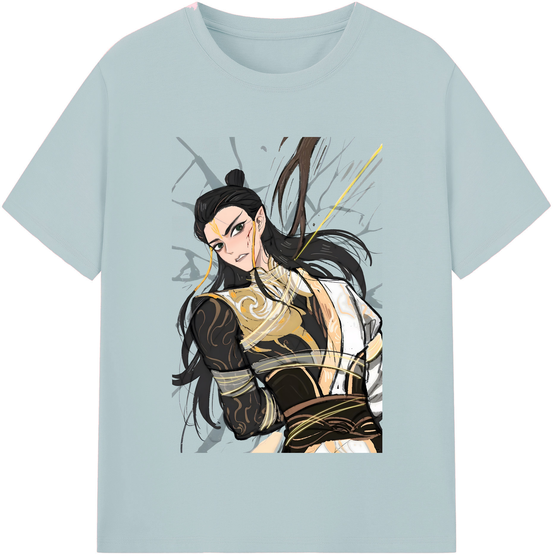 （画像用） Ne Zha 2 ナタ 魔童の大暴れ 綿100％半袖Tシャツ（フロントプリント）